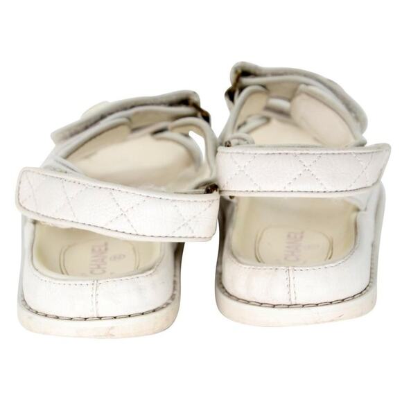 Chanel Dad Flats 38 Leather Lambskin Quilted Sandals CC-1110P-0003 - Picture 8 of 10